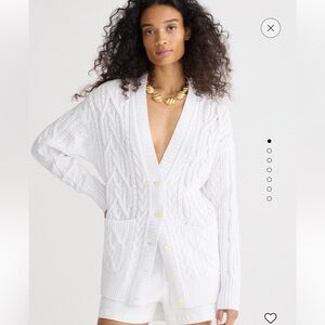 NWT J. Crew Cable knit cardigan white S. SOLD OUT Summer ‘24 season-great gift.